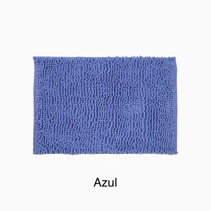 Alfombra De Baño Microfibra Pelo Largo 40x60cm (Azul)