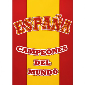 Toalla de rizo estampada de la SELECCIÓN ESPAÑOLA, modelo: CAMPEONES DEL MUNDO.
